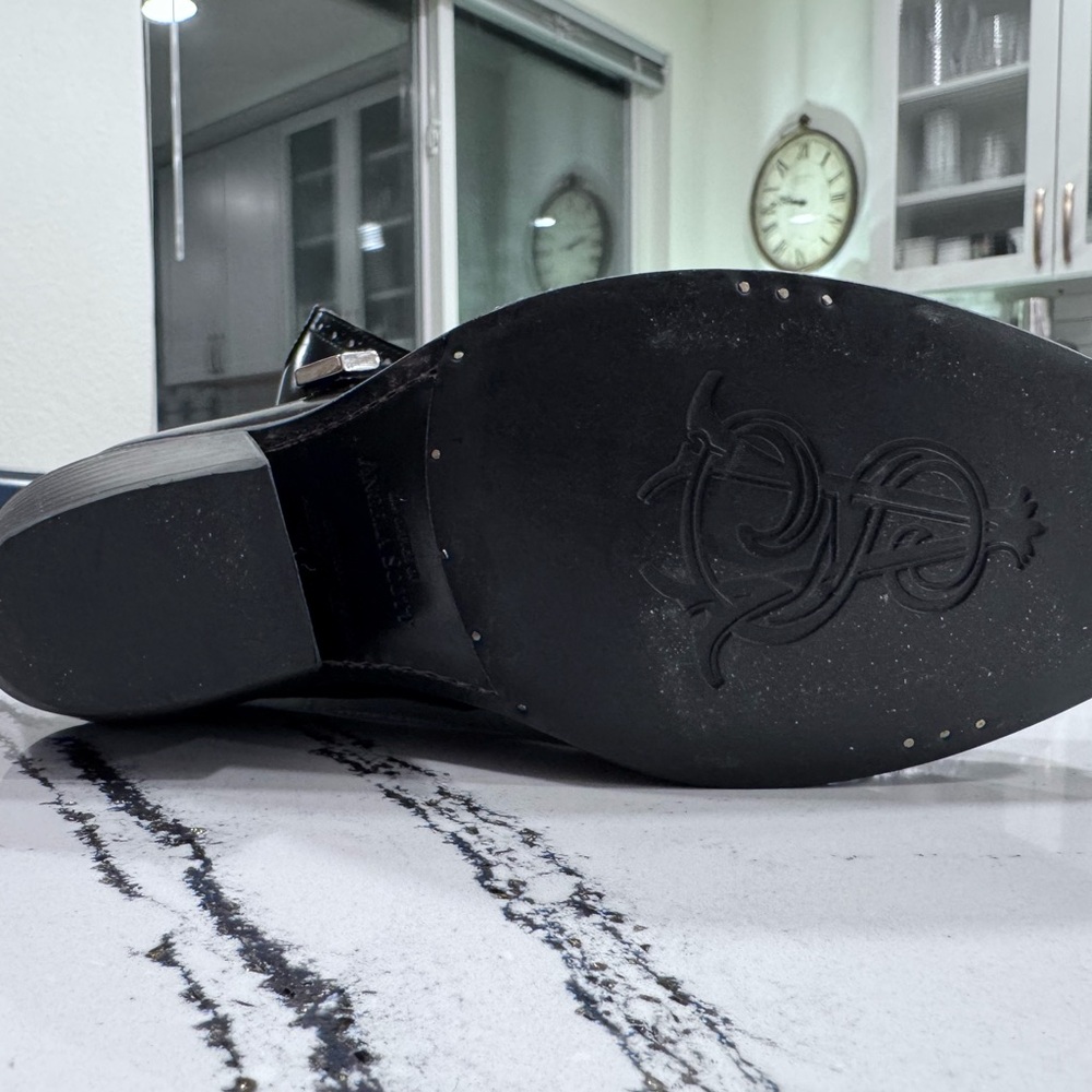 Office of Angela Scott Women’s Black Leather Buckle Wingtip Shoe - Picture 3 of 4